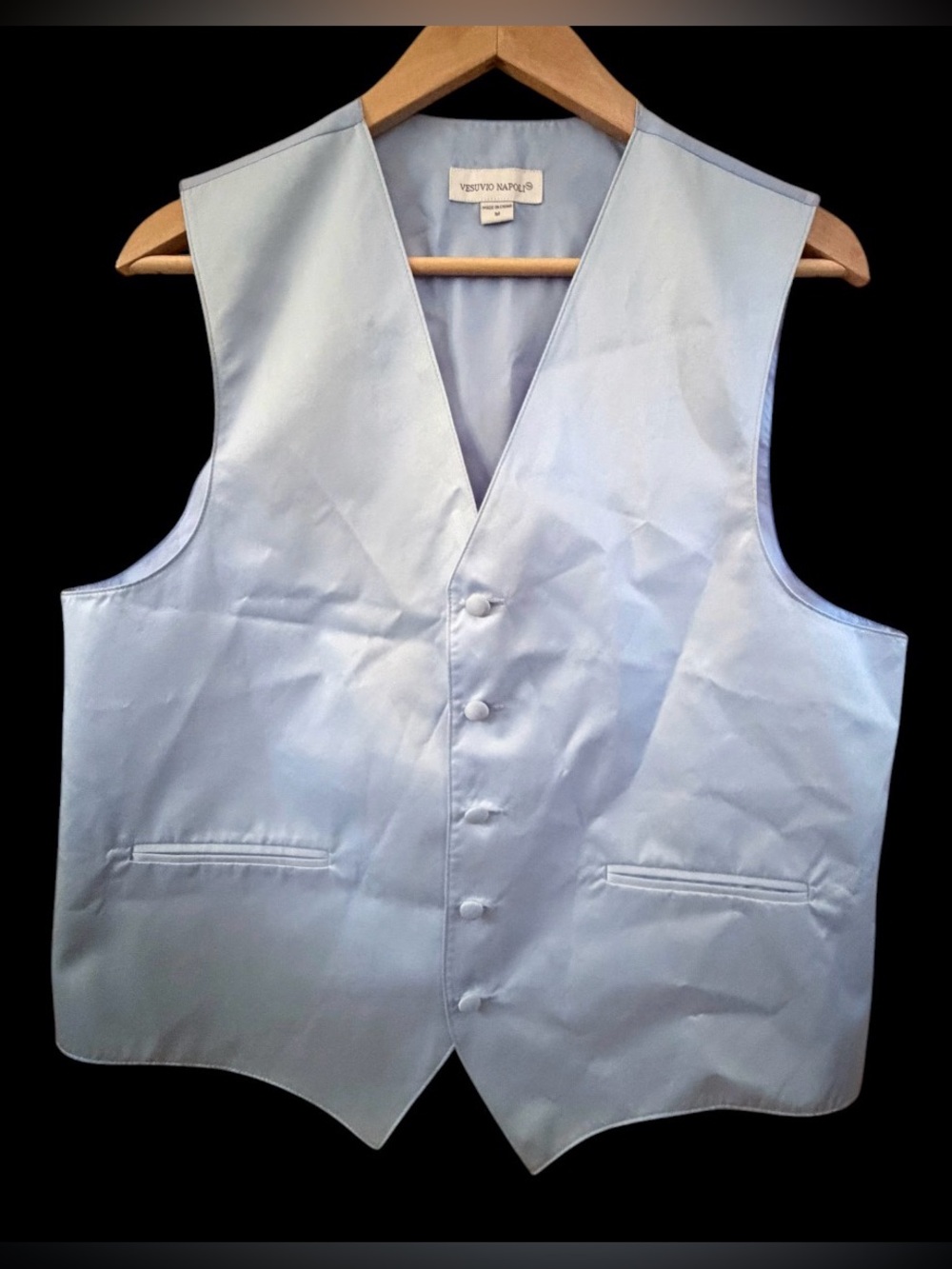 Mens Vesuvio Napoli Baby Blue Suit‎ Vest Size Medium